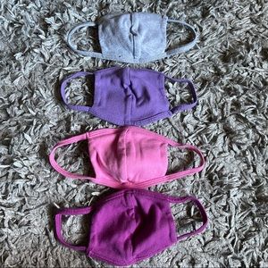 City Threads pack of four kids masks: lavender, purple, pink and gray
